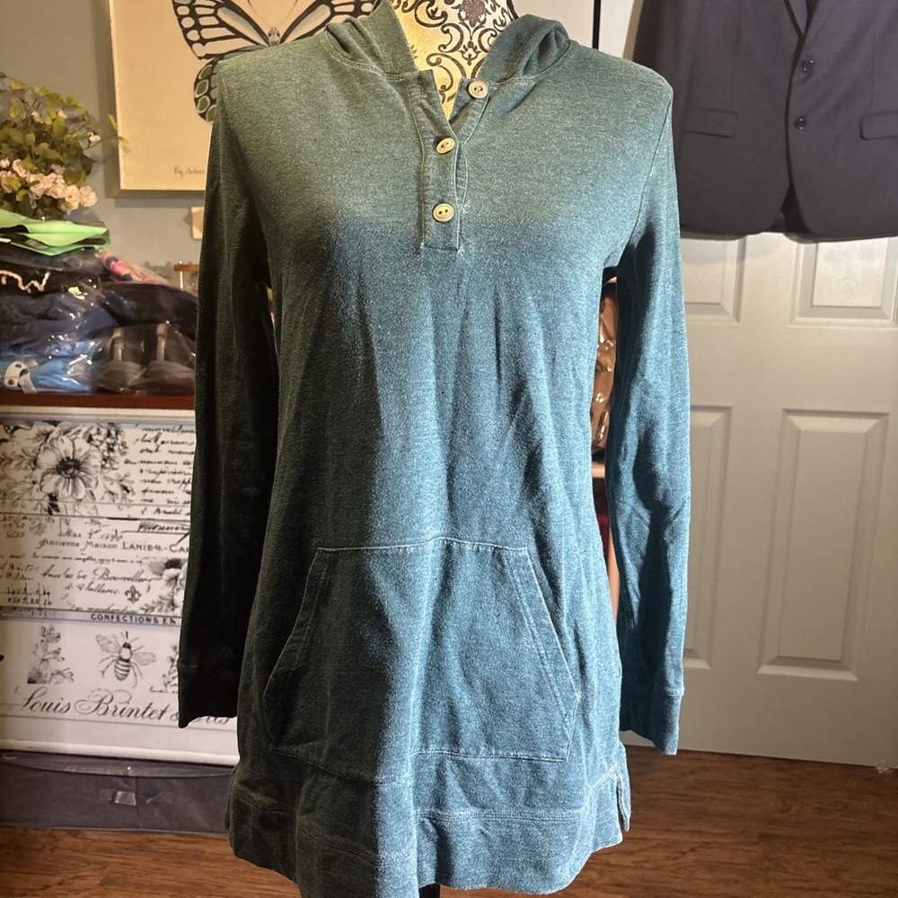 Cabi Green Hooded Tunic With Front‎ Pocket Sz Small